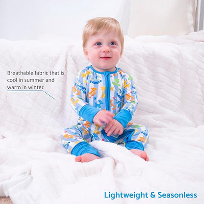LollyBanks Baby Pajamas, 2-Way Zipper Infant Romper, 95% Viscose Made from Bamboo and 5% Spandex, Baby Sleepers