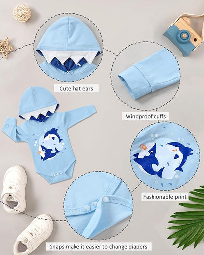 Baby Clothes Boy Newborn Outfits Animal Print Long Sleeve Romper and Pants 2PCS Fall Winter Infant Clothing Set