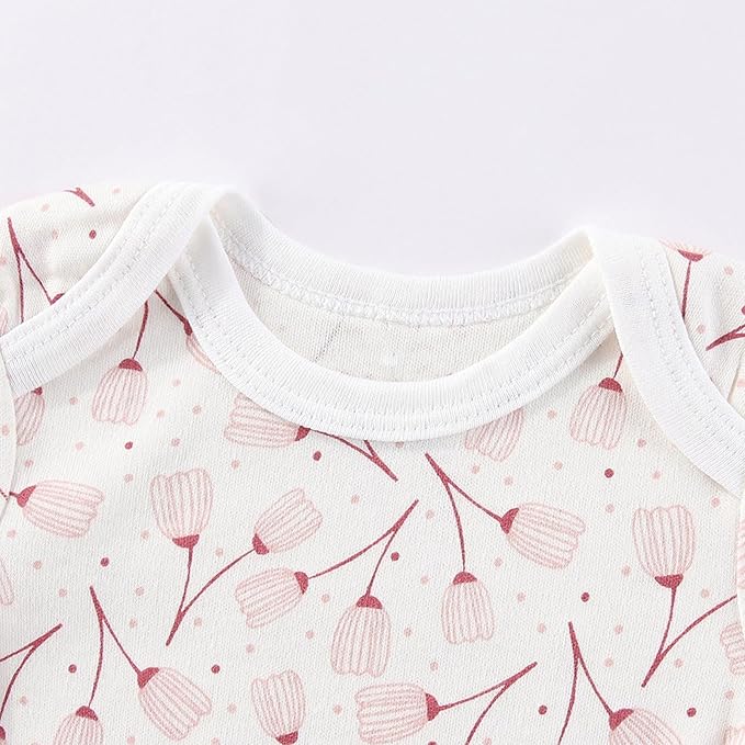 Baby Boy Girl Bodysuit 5 Pack Cotton Short Sleeve Romper Soft Baby Clothes Outfit 0-12 Month