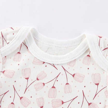 Baby Boy Girl Bodysuit 5 Pack Cotton Short Sleeve Romper Soft Baby Clothes Outfit 0-12 Month