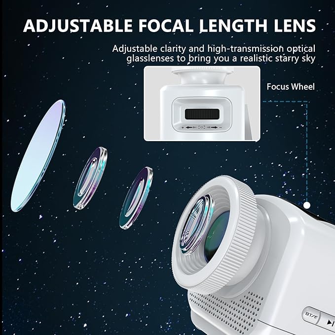 Planetarium 3D Galaxy Projector, Built-in 60 Scene Modes, with Bluetooth Speaker & Remote Control, Star Projector Light for Living Room Bedroom, forr Gifts for Kids, Adult（Telescope White）