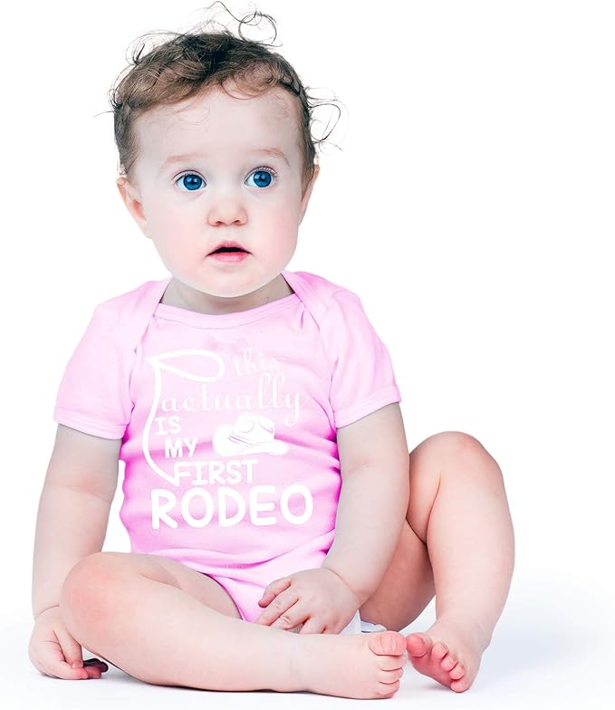 AW Fashions This Is Actually My First Rodeo Baby Bodysuit Adorable Newborn Girl Boy Clothes Newborn Romper