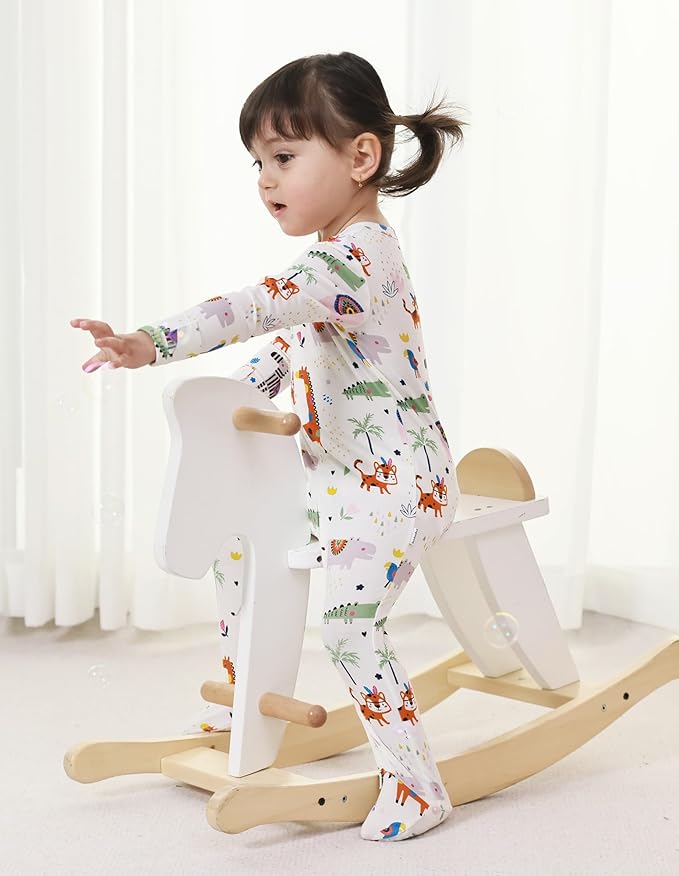 Baby Footie Romper Pajamas Unisex Newborn Infant Pjs Soft Rompers Viscose from Bamboo Sleepwear