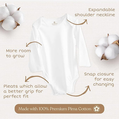 Pimbi&Bimpi Baby Bodysuit Long Sleeve | Baby Romper | Premium Peruvian Pima Cotton | Gender Neutral baby clothes: baby boy romper and baby girl romper (12-18 months)