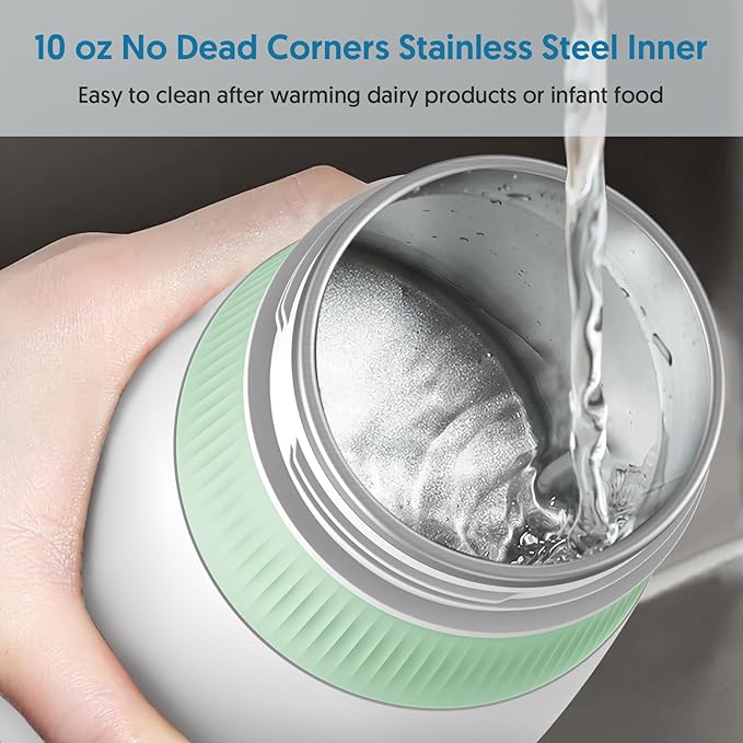 Portable Milk Warmer & Mixer, Cordless Travel Bottle Warmer for Breastmilk, Formula or Water, 10 oz Big Capacity, Big Battery Capacity for Journey, Calienta Biberones Portátil