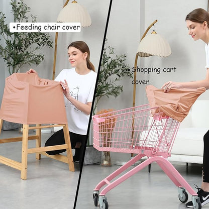 Car Seat Cover Baby for Nursing, Baby Breastfeeding Cover Carseat Canopy Covers, Solid Color Multi-use Nursing Cover for Babies (Wheat)