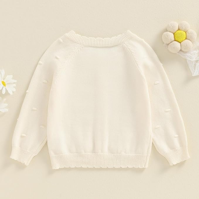 Newborn Baby Girl Knit Sweater Cardigan Winter Warm Button Down Sweatshirt Top Jacket Outfit Cute Infant Fall Clothes
