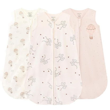 JELLYMONI Baby Sleep Sack 12-18 Months Wearable Blanket for Baby, 100% Cotton 3 Pack Infant Toddler Sleeping Sack Lightweight Soft 2-Way Zipper Sleepsack