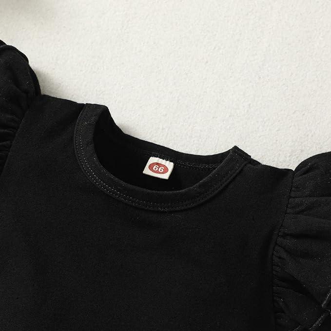 Baby Girl Solid Color Romper Infant Ruffle Sleeve Bodysuit One Piece Outfit Toddler Jumpsuit clothes