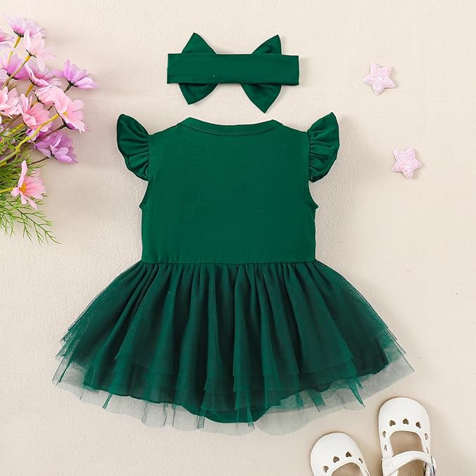 Magic Park 0-18M Infant Bodysuit Tutu Dress Baby Girl Romper Dress Toddler Solid Color Tulle Skirt Baptism Holidays Outfits
