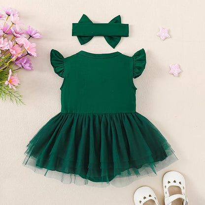 Magic Park 0-18M Infant Bodysuit Tutu Dress Baby Girl Romper Dress Toddler Solid Color Tulle Skirt Baptism Holidays Outfits