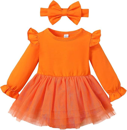 Magic Park 0-18M Infant Bodysuit Tutu Dress Baby Girl Romper Dress Toddler Solid Color Tulle Skirt Baptism Holidays Outfits