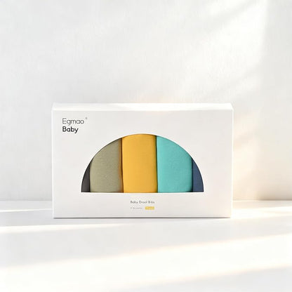 10 Pack Cotton Snap Bibs for Baby Boy Girl, Super Soft Drool Bibs for Teething and Feeding