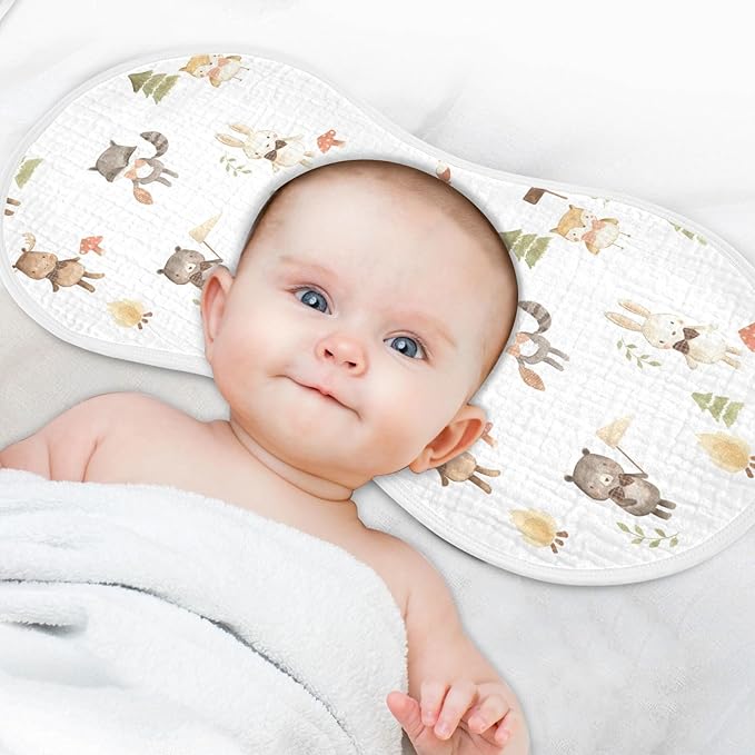 vvfelixl Woodland Animals Watercolor Burp Cloths for Baby Boy Girls Baby Washcloths Burp Rags 1 Pack White