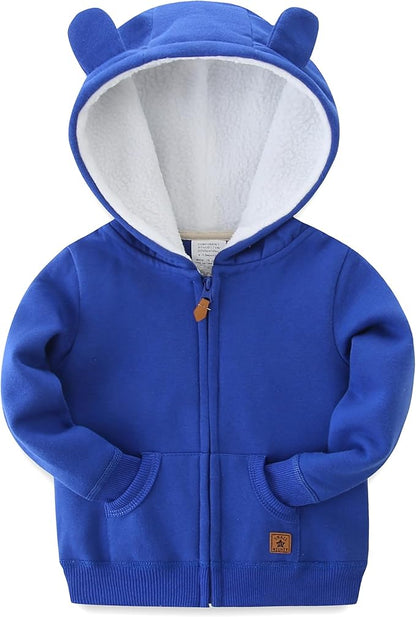 Baby Girls Boys Warm Adorable Hooded Zip Coat for Fall Spring Outerwear 3-24M Kids Jacket