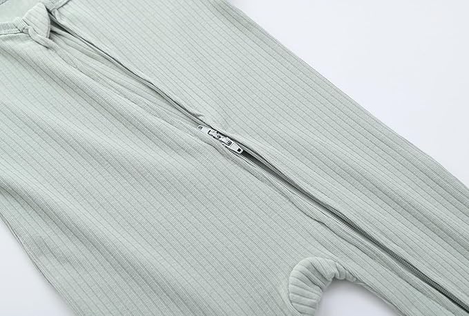 ACESTAR Baby Footies Pajamas, 2-Way Zipper Baby Sleepers with Mitten Cuffs - Long Sleeve Baby Zip Up Onesie for 0-12 Months