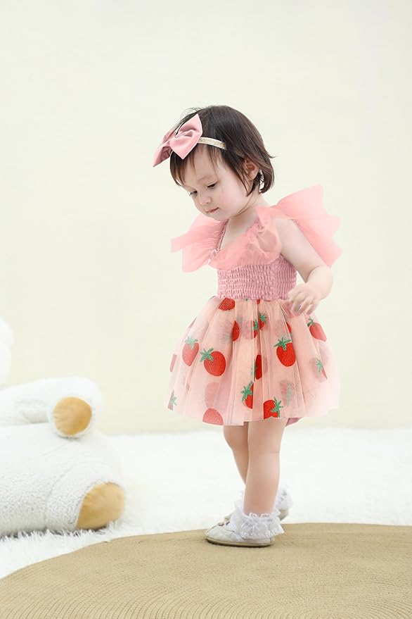 Baby Girl Clothes Infant Tulle Romper Ruffe Sleeveless Bodysuit Baby Girl Outfits Infant Girl Dress 0-18M