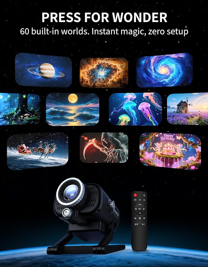 Astronaut Galaxy Projector Full-Room Immersive 3D Star Projector, Space Galaxy Projector, Large Area Home Planetarium Night Light Projector with HD Soft Light for Stress Relief Gifts Valentines Decor