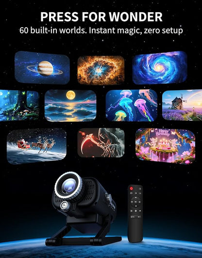 Astronaut Galaxy Projector Full-Room Immersive 3D Star Projector, Space Galaxy Projector, Large Area Home Planetarium Night Light Projector with HD Soft Light for Stress Relief Gifts Valentines Decor
