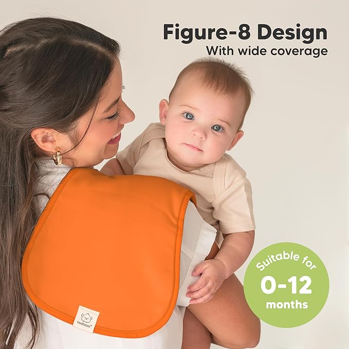 Organic Burp Cloths Baby Boy & Girl - 5-Pack Super Absorbent Cotton Burping Cloths for Babies, Soft & Plush Newborn Spit Up Rags, Infant Towels for Milk Spit Up, Unisex, Large 21" x 10" (Palms)