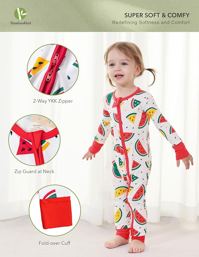 Baby Zippered Rompers Newborn Pajamas Sleepers Long Sleeve Jumpsuits Infant Zipper Romper-Viscose from Bamboo