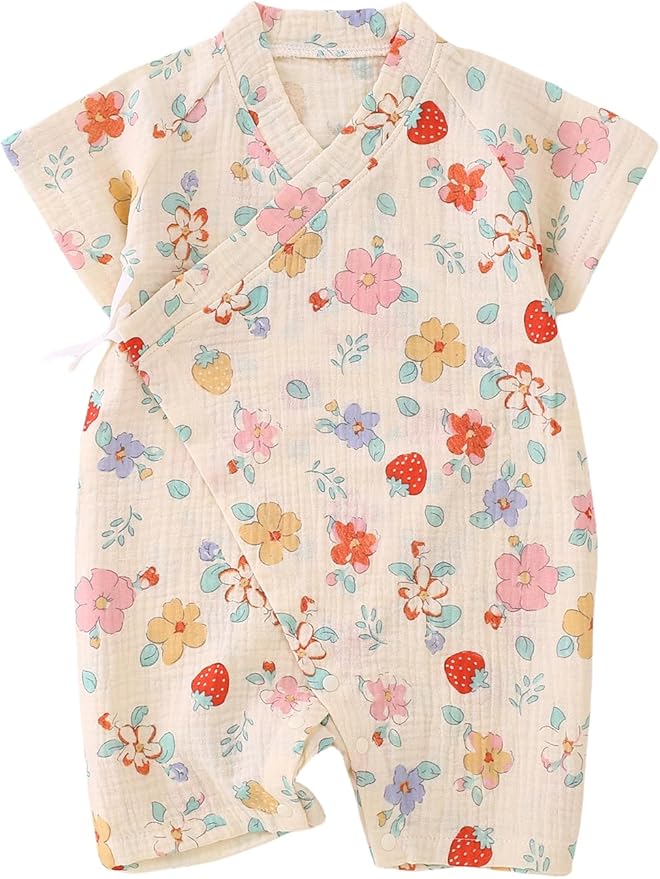 BINIDUCKLING Baby Kimono Robes Cotton Muslin Outfit Clothes Newborn - 24 Months