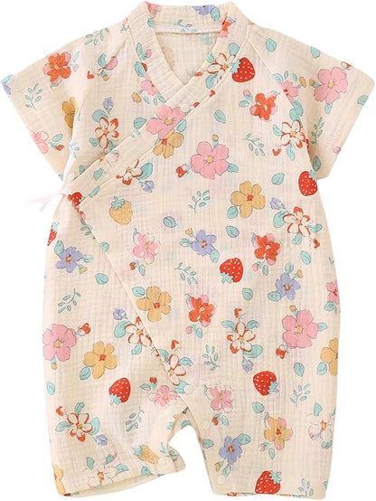 BINIDUCKLING Baby Kimono Robes Cotton Muslin Outfit Clothes Newborn - 24 Months