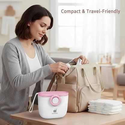 Termichy Baby Formula Dispenser, Portable Milk Powder Dispenser Container with Carry Handle and Scoop for Travel Outdoor Activities with Baby Infant, 8.8OZ, 0.55LB, 250g,500ml (Baby Pink)