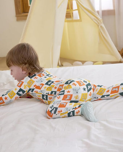 Bamboo Viscose Baby Convertible Footie Pajama, Zipper Pajamas for Baby Boys & Girls, Sleep & Play Footed Pjs