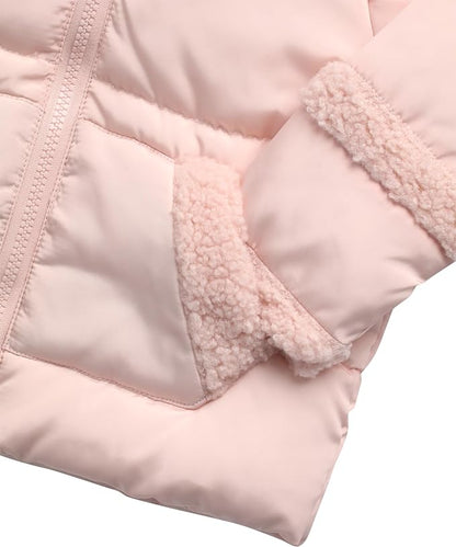 DKNY Baby Girls Puffer Coat - Soft Polar Fleece Lined Quilted Puffer Jacket for Girls - Cozy Winter Coat for Infant & Toddler