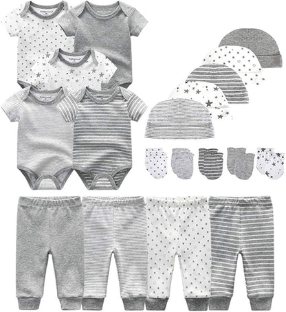 Kiddiezoom Unisex Baby Layette Essentials Giftset Clothing Set 19-Piece For Newborn Baby