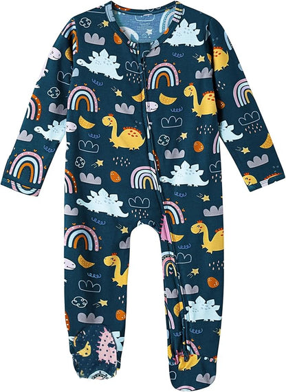Baby Footie Romper Pajamas Unisex Newborn Infant Pjs Soft Rompers Viscose from Bamboo Sleepwear