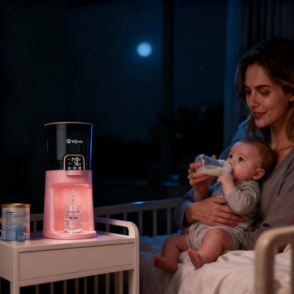 Instant Baby Bottle Warmer,Warm Water Dispenser for Making Formula Bottle Instantly,Detachable Container Easy Cleaning,24/7 Keep Warm, Adjustable Temperature(Pink,110V Only)