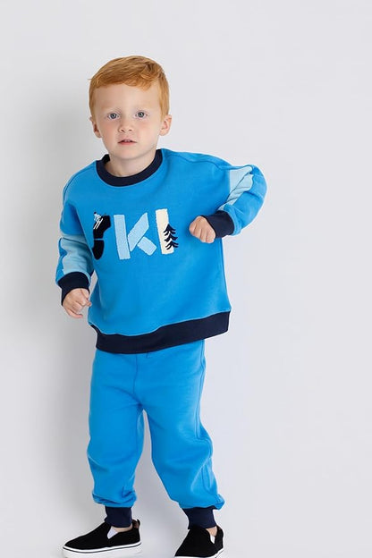 monica + andy Sporty Sweatsuit, 100% Organic Cotton Clothes for Boys & Girls, Outfit Sizes For Kids, Toddler & Infant