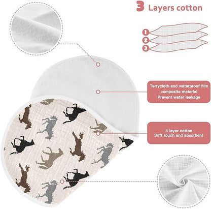 vvfelixl Muslin Burp Cloths Pixel Horse Baby Washcloths for Baby Girl Boys 2 Pack