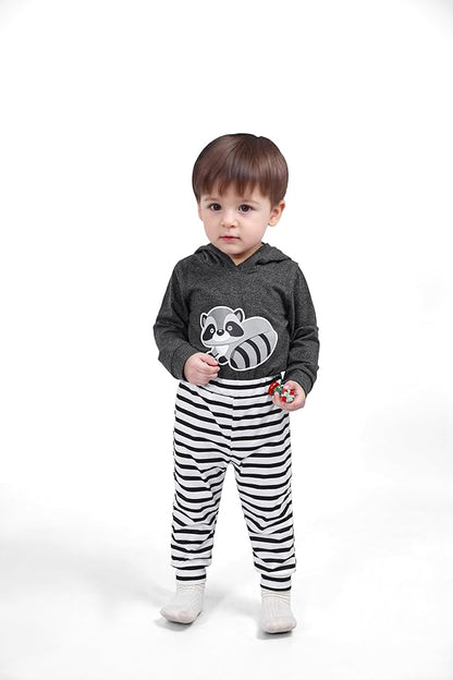 Baby Clothes Boy Newborn Outfits Animal Print Long Sleeve Romper and Pants 2PCS Fall Winter Infant Clothing Set
