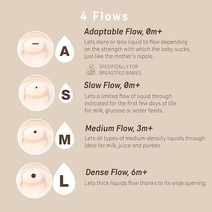 Suavinex Zero Zero Anti Colic Baby Bottle, No 1 Spanish Baby Bottle Brand, Minimizes Bottle Rejection & Nipple Confusion, Perfect for Breastfeeding Babies, 4 PK 6 oz, Deep Tone, Adaptable Flow