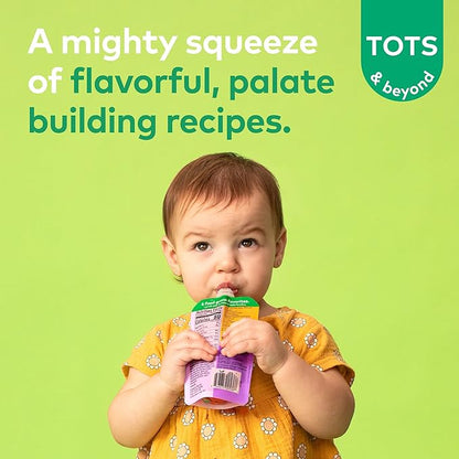 Plum Organics Mighty Builder Organic Toddler Food - Mango, Banana, White Bean, and Chia - 4 oz Pouch (Pack of 12) - Organic Fruit and Vegetable Toddler Food Pouch