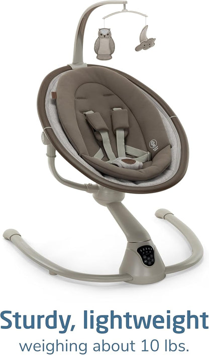 Maxi-COSI Cassia Smart Baby Swing for Infants, Portable Foldable Swing with Music, 360 Rotation, 5 Speeds, 12 Melodies, EcoCare Fabric, Auto Motion Sensor, 2 Reclines, Truffle