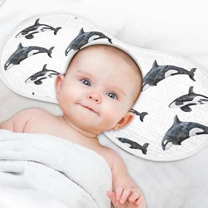 vvfelixl Orca Killer Whale Burp Cloths for Baby Boy Girls Baby Washcloths Burp Rags 1 Pack