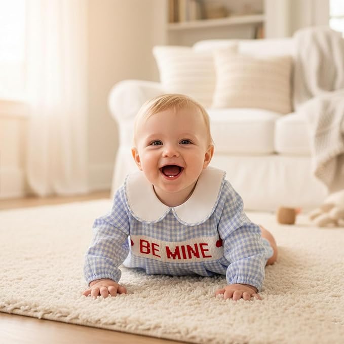 Newborn Baby Boy Fall Winter Clothes Mamas Boy Bubble Romper Smocked Outfit Infant Bodysuit Long Sleeve Onesie