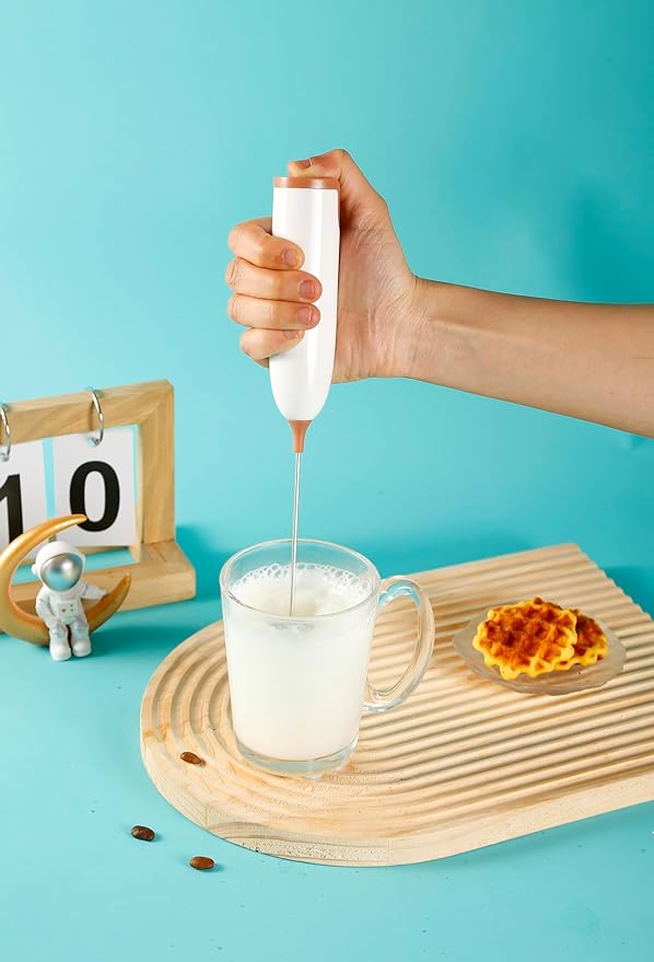 Handheld Electric Baby Formula Mixer,Handheld Drink Mixer (Off White)