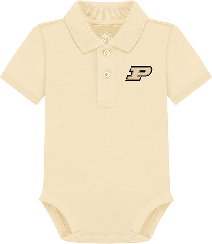 Creative Knitwear College Baby Polo Bodysuit Solid - Team Logo, Multiple Colors, for Boys & Girls (0-12 Months)