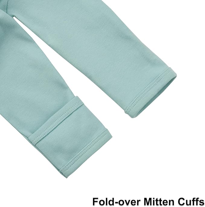 Aablexema Baby Organic Cotton Footed Pajamas Zip Up Preemie Newborn One Piece Long Sleeve Onesie Pjs