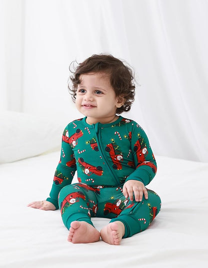 Baby Zippered Rompers Newborn Pajamas Sleepers Long Sleeve Jumpsuits Infant Zipper Romper-Viscose from Bamboo