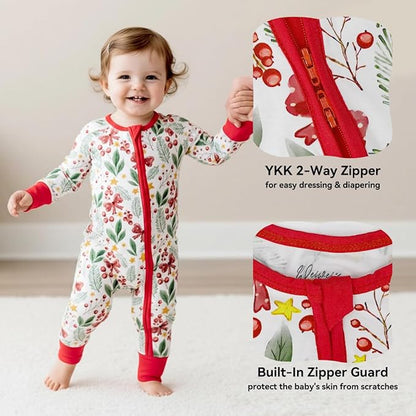 Weiwei Pajamas for Baby Boys & Girls Footies, Viscose from Bamboo Baby Romper, Baby Sleepers, 2-Way Zippy PJs, YKK