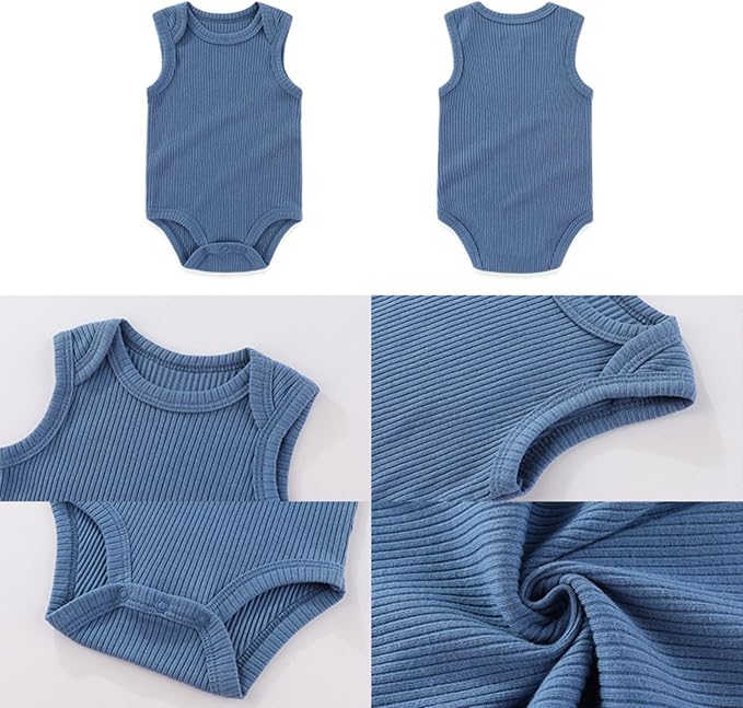 Four Seasons Baby Boy Girl Bodysuits 5-Pack Cotton Comfort Short Sleeve Baby Clothes Soft Infant Outfits