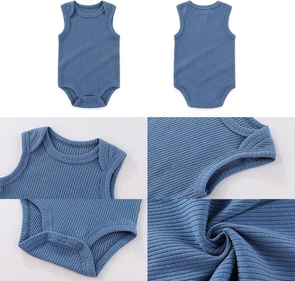 Four Seasons Baby Boy Girl Bodysuits 5-Pack Cotton Comfort Short Sleeve Baby Clothes Soft Infant Outfits