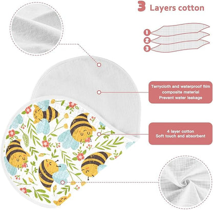 vvfelixl Muslin Burp Cloths Honey Bee Cute Bumble Bee Baby Washcloths for Baby Girl Boys 2 Pack