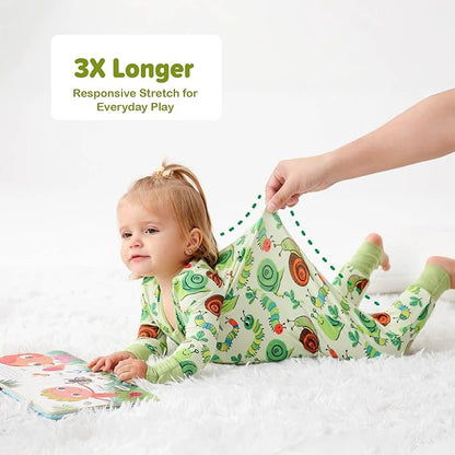 Unisex Infant Neutral Zipped Footies, Viscose from Bamboo 2-Way Zipper Romper Outfit, 0-24 Months One-piece Jumpsuit